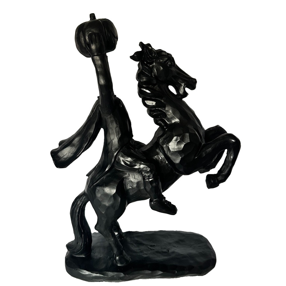 Martha Stewart Headless Horseman Statue Black Gothic Halloween Decor Pumpkin